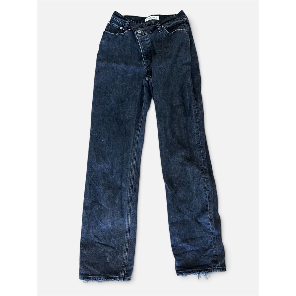 Abercrombie & Fitch The Dad High Rise Crossover Jeans Size 25 Black